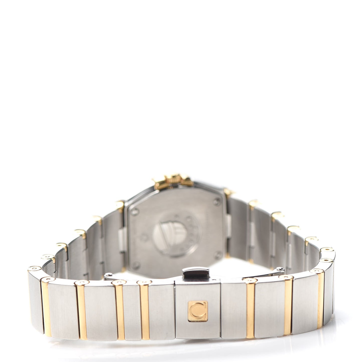 Stainless Steel 18K Yellow Gold Diamond Bezel Mother of Pearl 24mm Constellation Quartz Watch 123.25.24.60.05.001