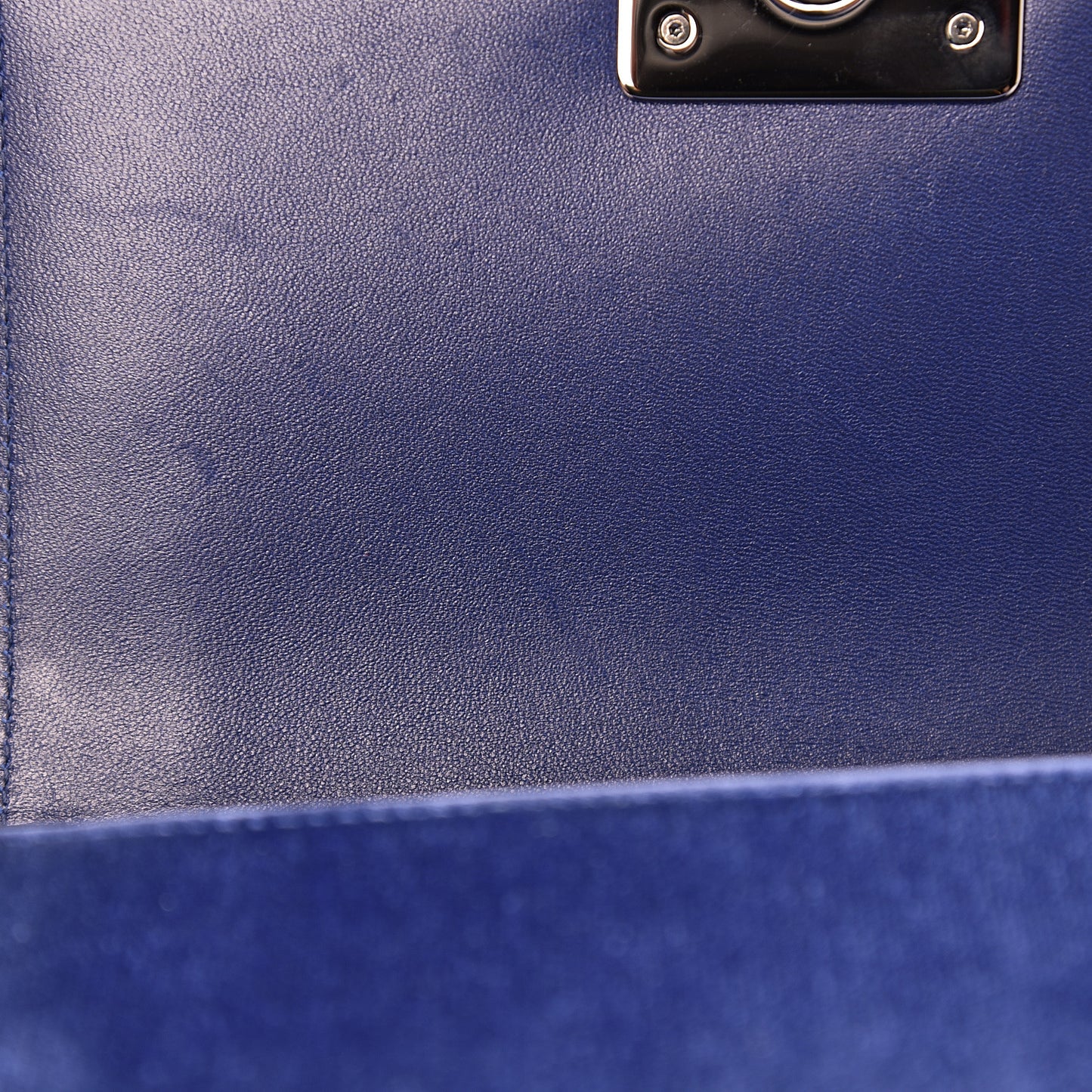 Velvet Quilted Small Boy Flap Blue