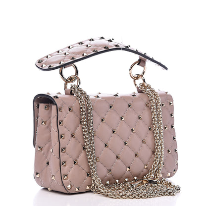Valentino Garavani Nappa Small Rockstud Spike Shoulder Bag Poudre 3 of 10