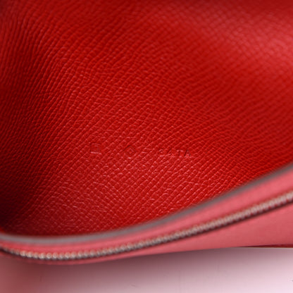 Hermes Epsom Bearn Gusset Wallet Rouge Casaque 6 of 8