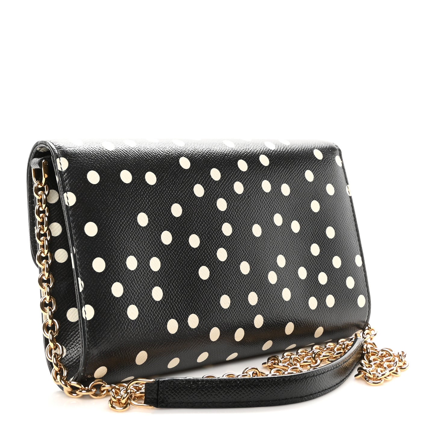 Dauphine Polka Dot Print Shoulder Bag Black
