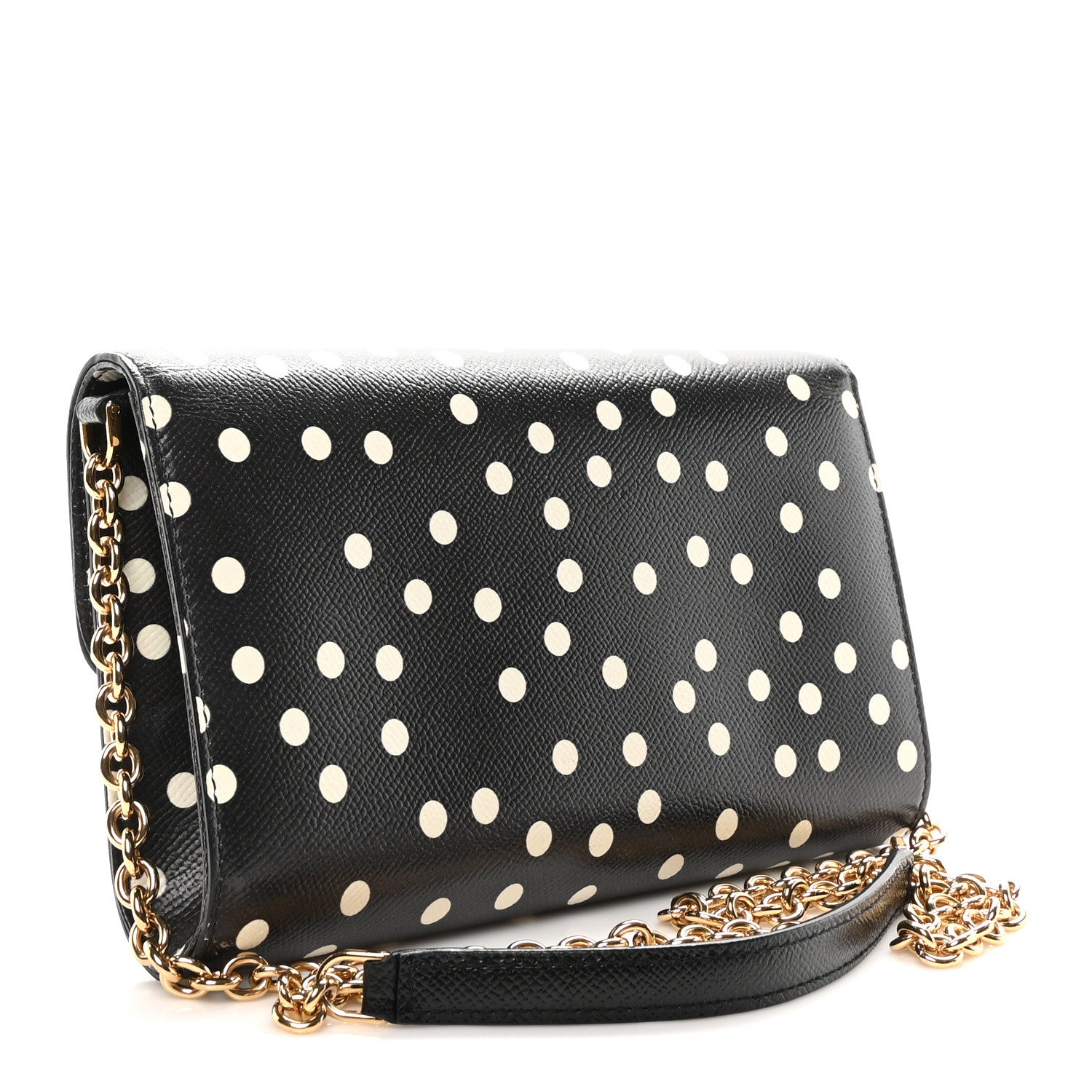 Dolce & Gabbana Dauphine Polka Dot Print Shoulder Bag Black 3 of 9
