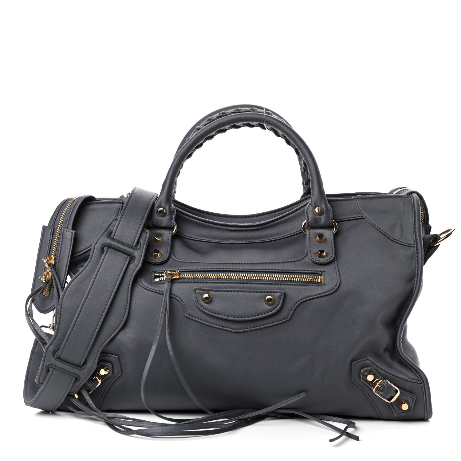 Balenciaga Satin Classic Gold Hardware City Gris Ardoise 1 of 11