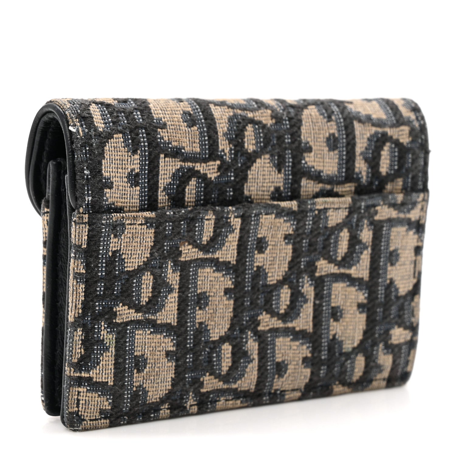 Christian Dior Oblique Saddle Card Holder Blue 3 of 8