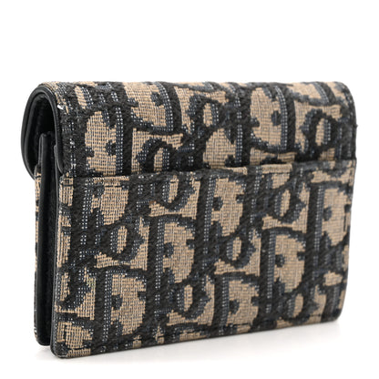 Christian Dior Oblique Saddle Card Holder Blue 3 of 8