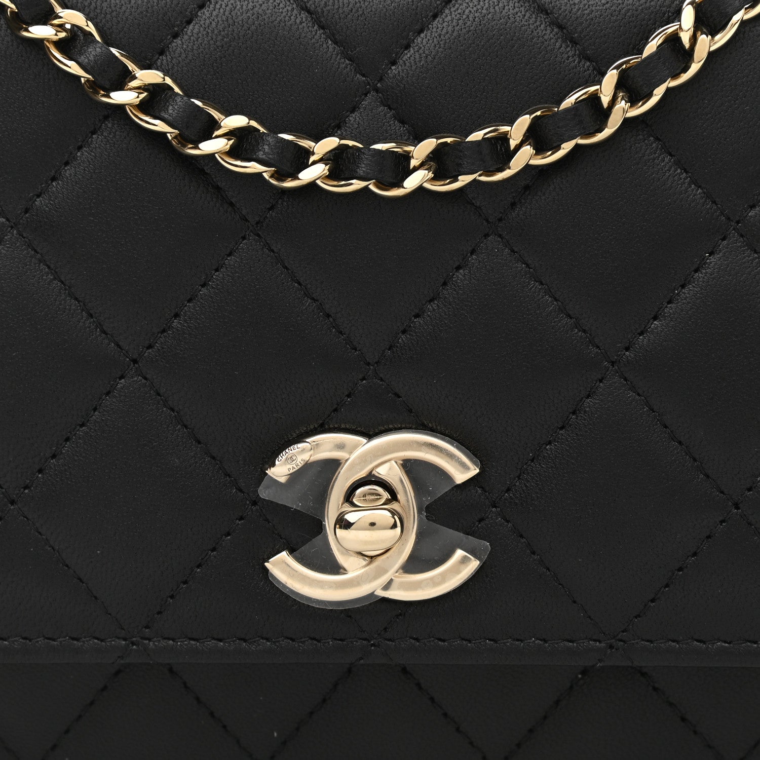 Chanel Lambskin Quilted Trendy CC Wallet On Chain WOC Black 9 of 12
