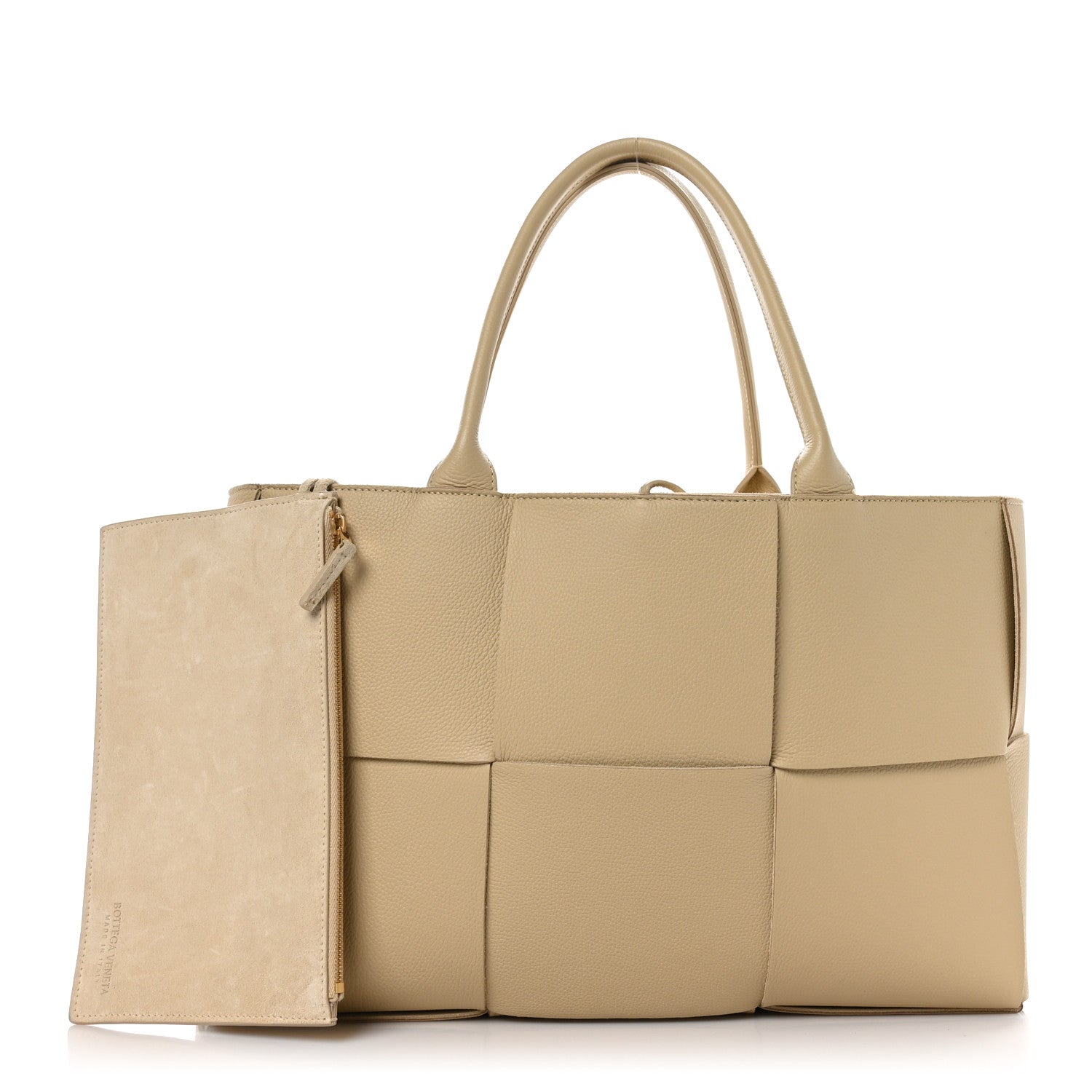 Bottega Veneta Grained Calfskin Intrecciato Medium Arco Tote Porridge 3 of 10