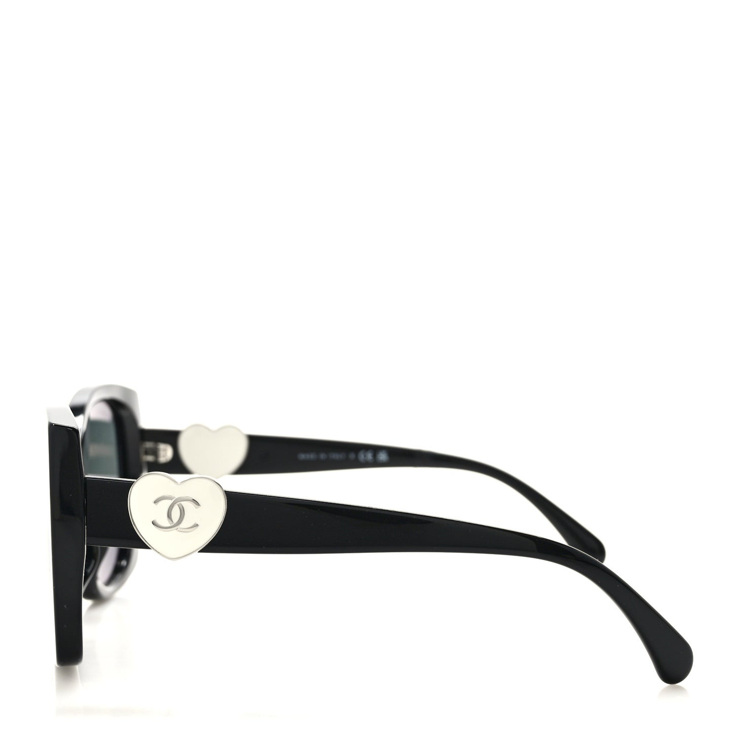 Acetate Square CC Heart Sunglasses 5519 Black