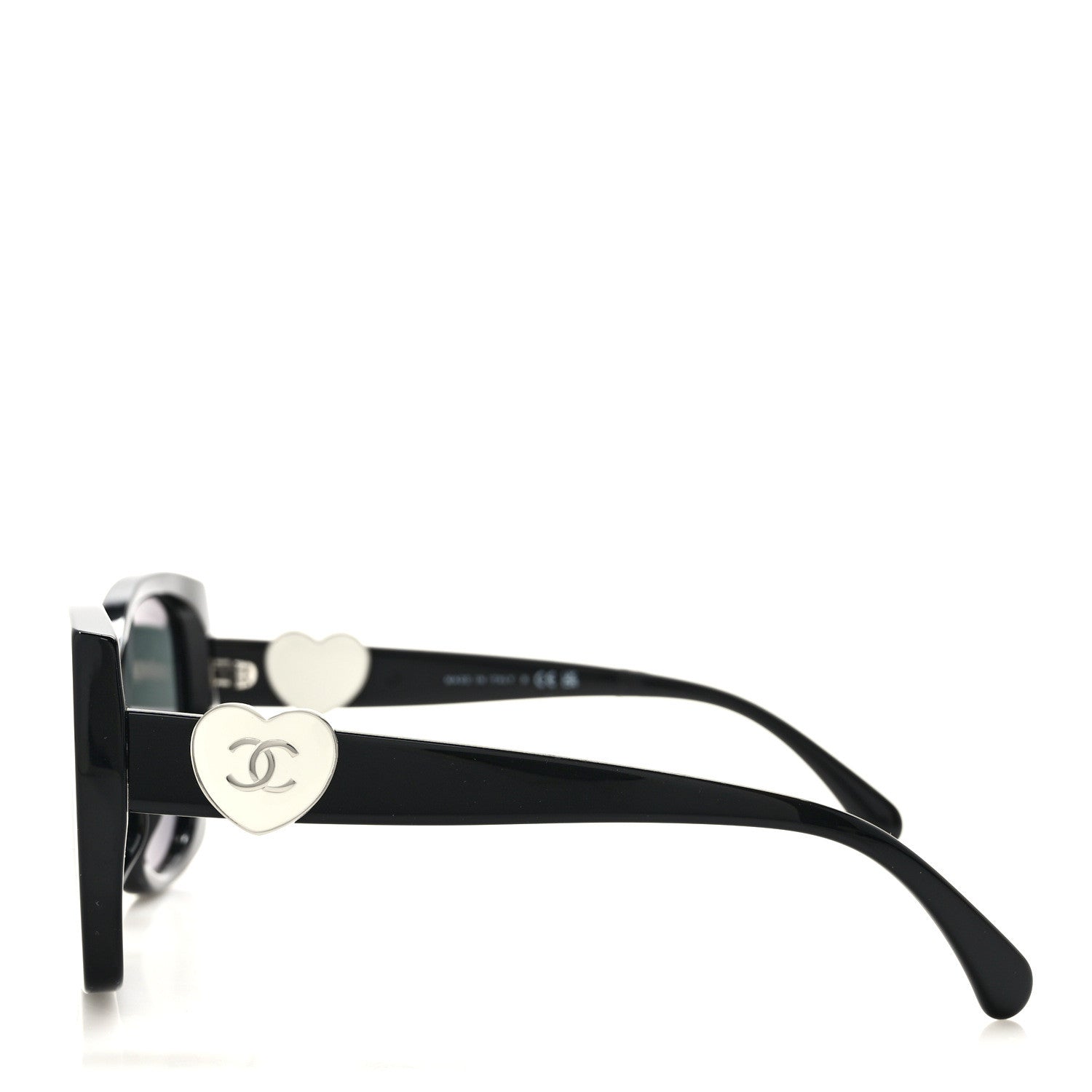 Chanel Acetate Square CC Heart Sunglasses 5519 Black 3 of 7