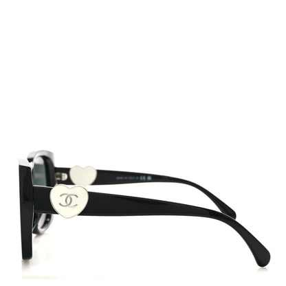 Chanel Acetate Square CC Heart Sunglasses 5519 Black 3 of 7