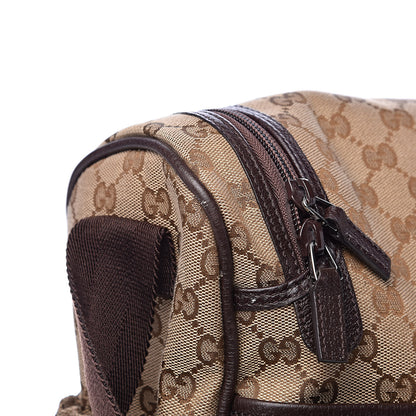 Gucci Monogram Natural Pigskin Large Diaper Bag Beige Ebony Cocoa Dark Chocolate 13 of 14