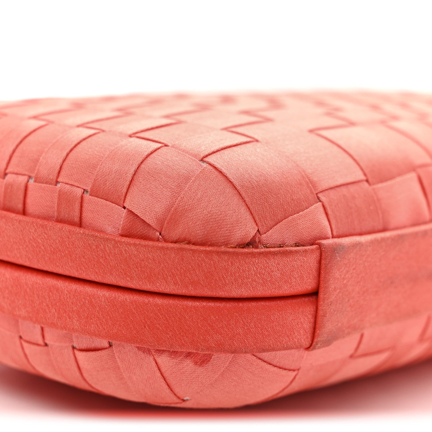 Bottega Veneta Satin Intrecciato Clutch Orange 8 of 9