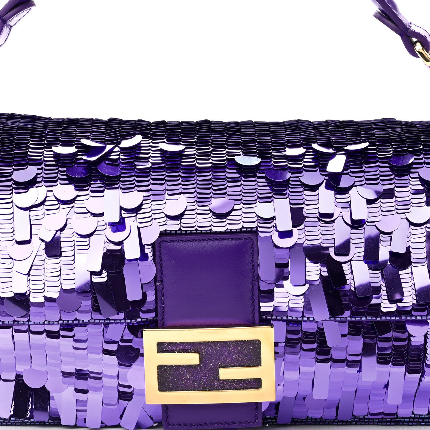 Sequin Paillettes Shiny Nappa Sex and the City Baguette Viola Purple Rain