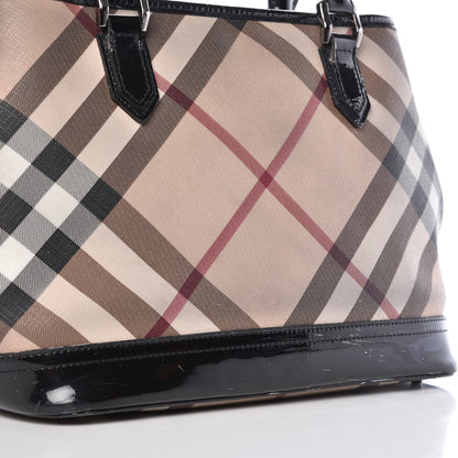Burberry Patent Supernova Check Tote Black 22 of 30
