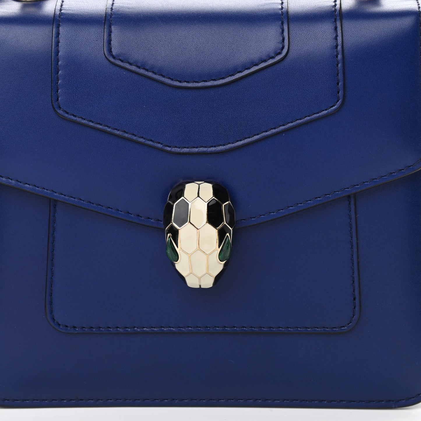 Calfskin Serpenti Forever Top Handle Blue