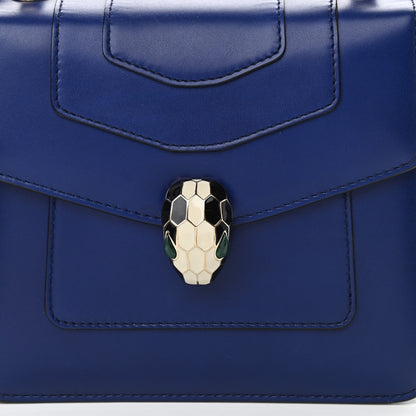 Bulgari Calfskin Serpenti Forever Top Handle Blue 7 of 9