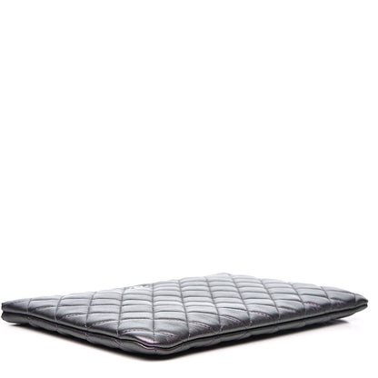 Chanel Metallic Lambskin Quilted Medium Cosmetic Case Purple 4 of 10