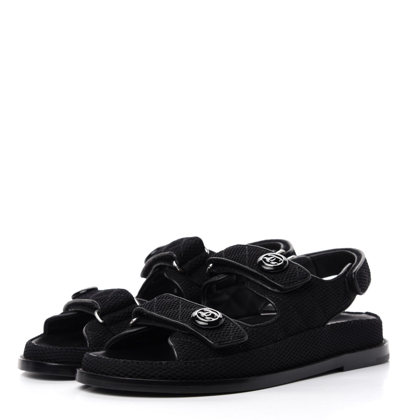 Fabric Velcro Dad Sandals 38 Black