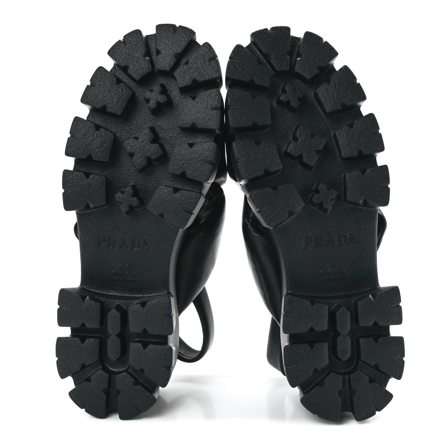 Prada Nappa Soft Metal Triangle Logo Padded Monolith 55mm Slingback Sandals 40 Black 5 of 9