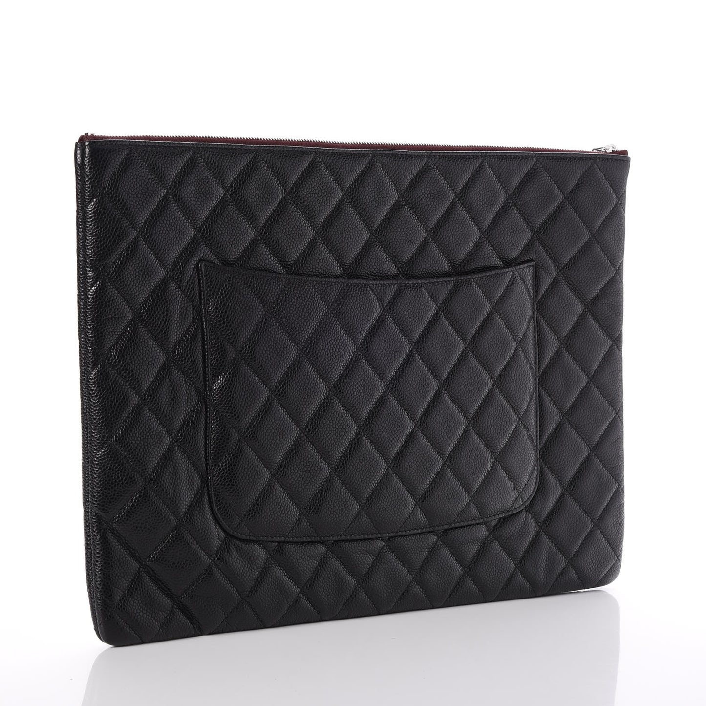 Caviar Quilted Large Cosmetic Case Black