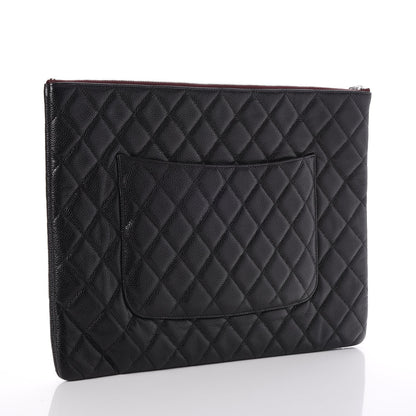 Chanel Caviar Quilted Large Cosmetic Case Black 3 of 8