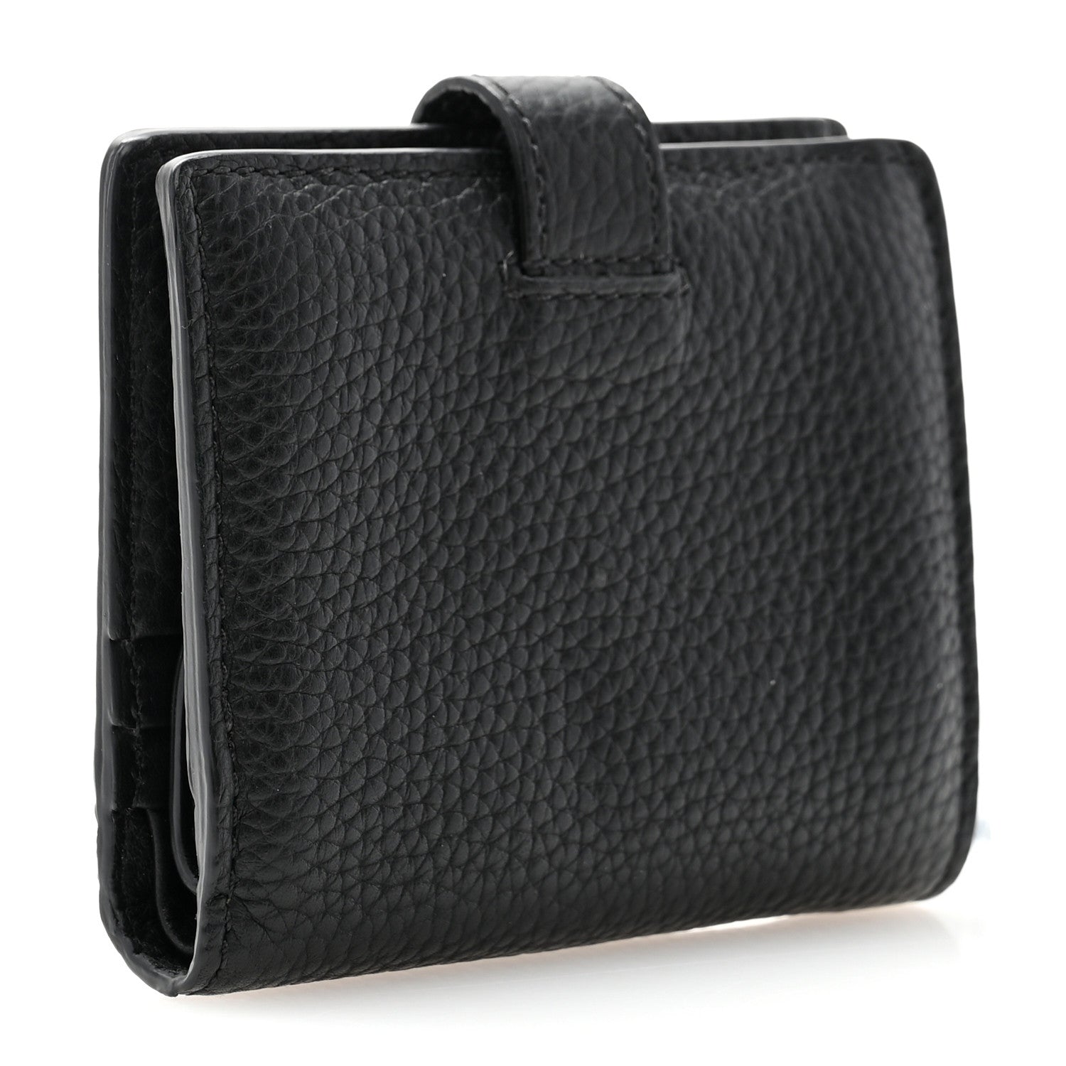 Burberry Soft Grained Calfskin Logo Embossed Lakeside Wallet Black 3 of 9