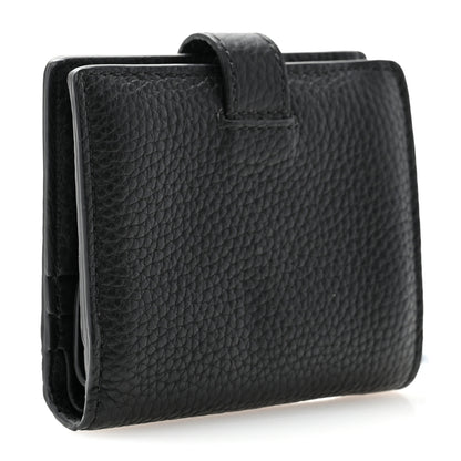 Burberry Soft Grained Calfskin Logo Embossed Lakeside Wallet Black 3 of 9
