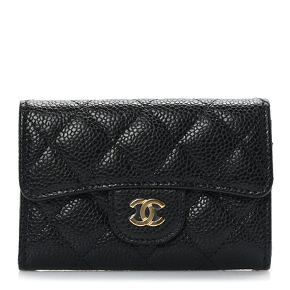 Chanel Caviar Quilted Flap Card Holder Wallet Black 1 of 8