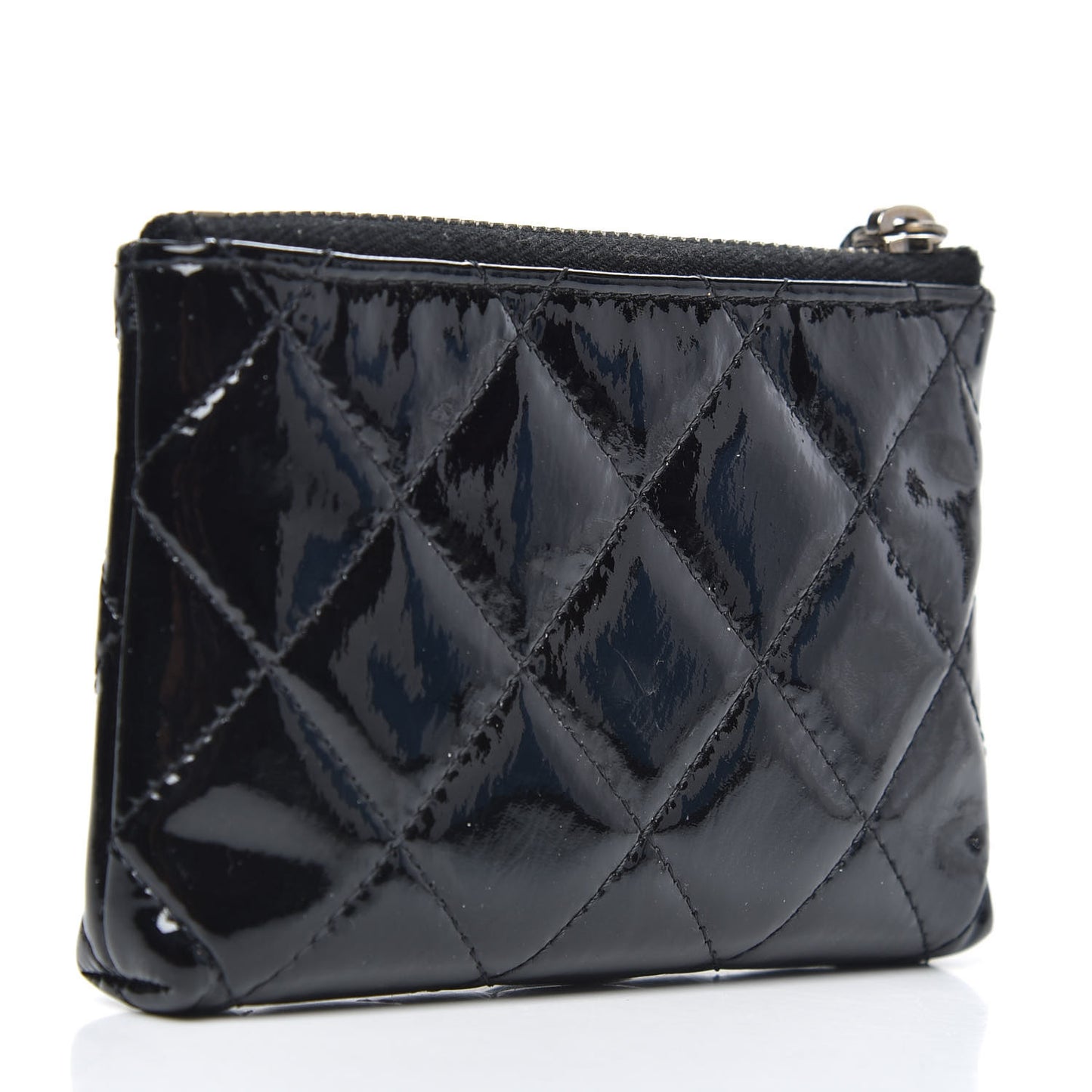 Patent Quilted Key Pouch So Black