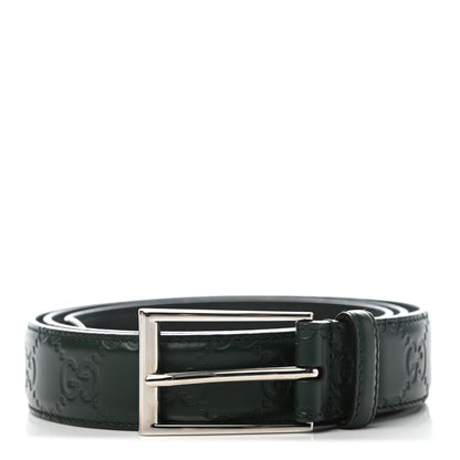 Gucci Guccissima Mens Signature Belt 95 38 Green 1 of 5