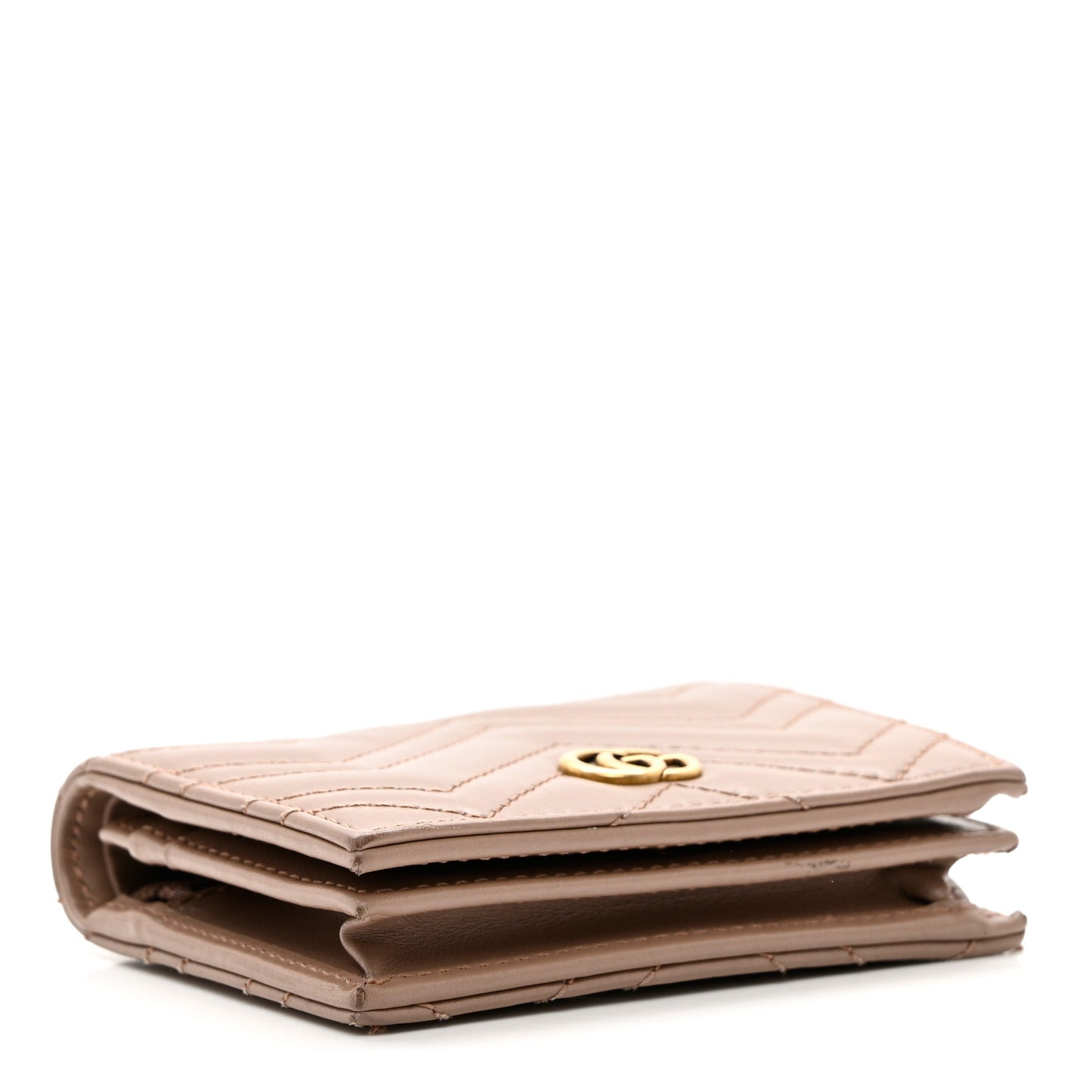 Calfskin Matelasse GG Marmont Card Case Wallet Porcelain Rose