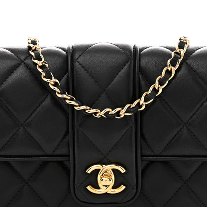 Chanel Lambskin Quilted Tab Mini Flap Black 8 of 11