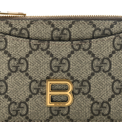 Gucci X BALENCIAGA GG Supreme Monogram Zip Card Case Beige Ebony 7 of 9