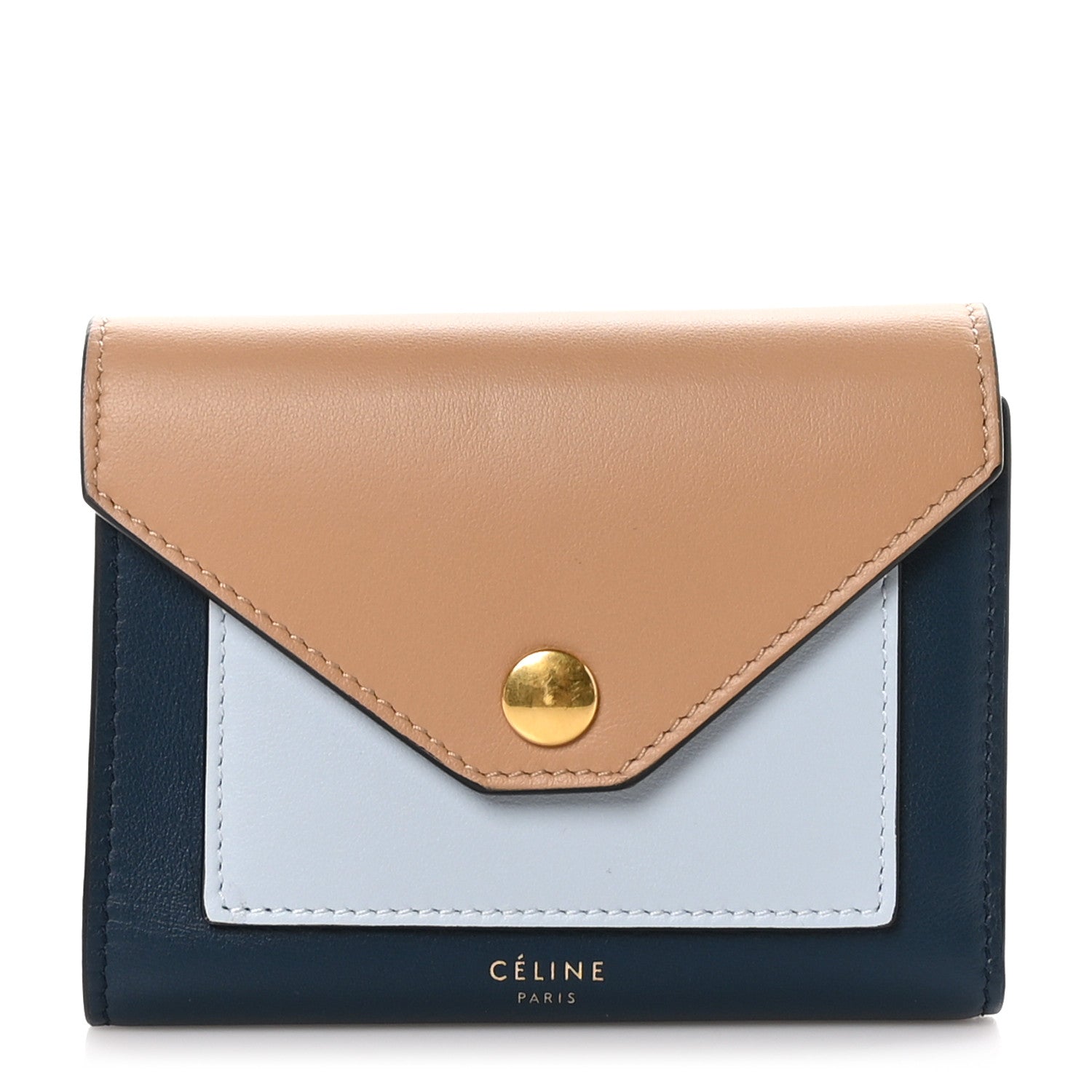 Celine Smooth Calfskin Pocket Card Holder Tan 1 of 7