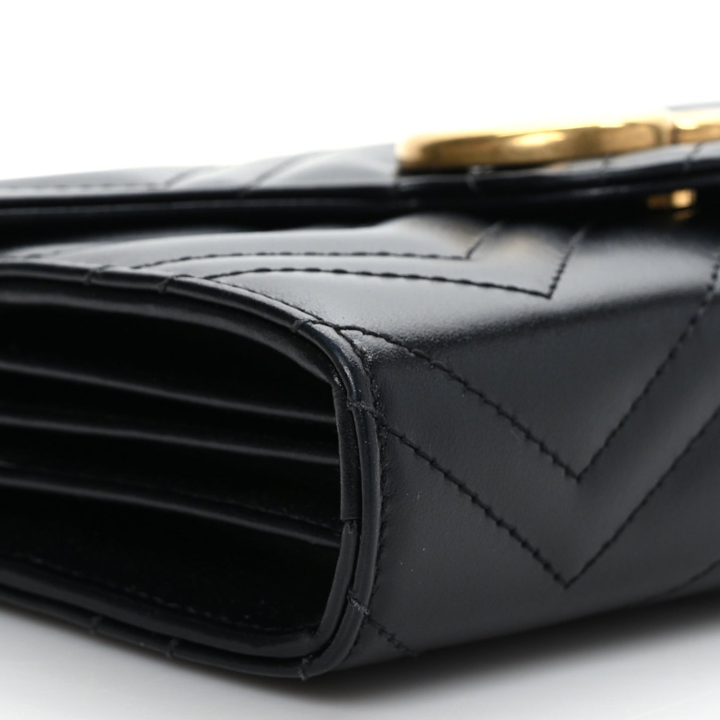 Calfskin Matelasse GG Marmont Chain Wallet Black