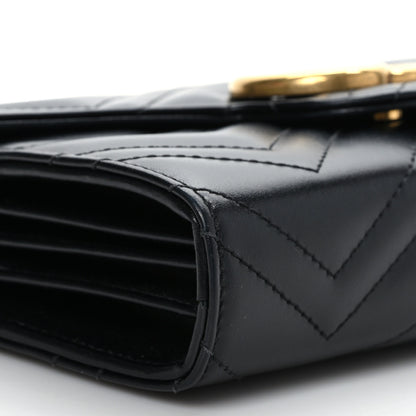 Gucci Calfskin Matelasse GG Marmont Chain Wallet Black 9 of 10