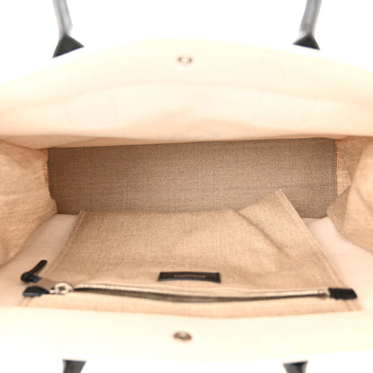 Saint Laurent Linen Calfskin Small Rive Gauche Tote Greggio Natural 5 of 14