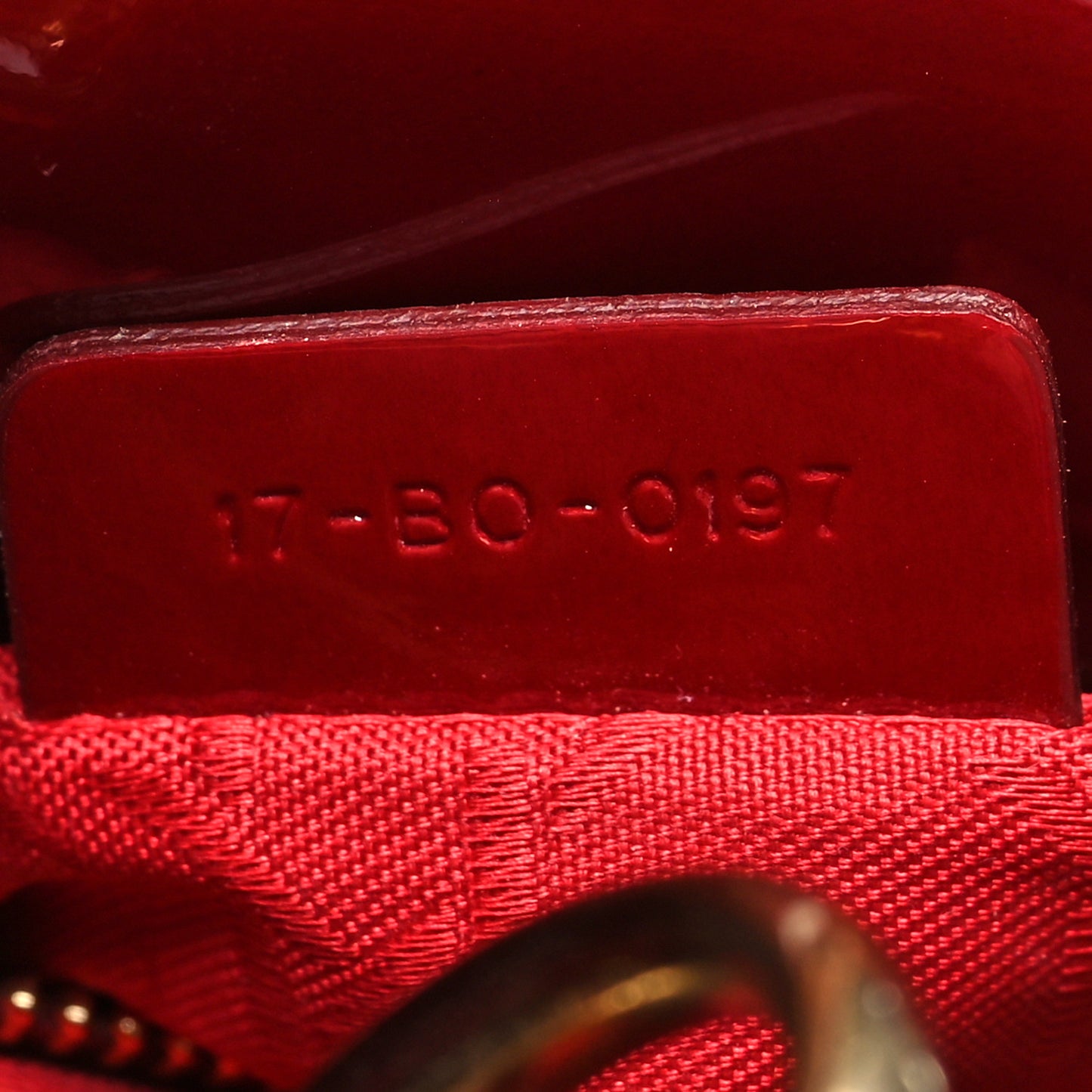 Patent Cannage Mini Lady Dior Red