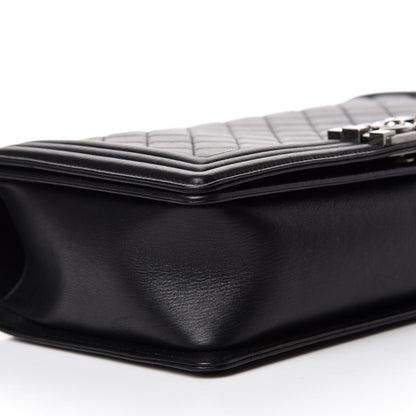 Chanel Metallic Calfskin Quilted New Medium Boy Flap Black 7 of 13