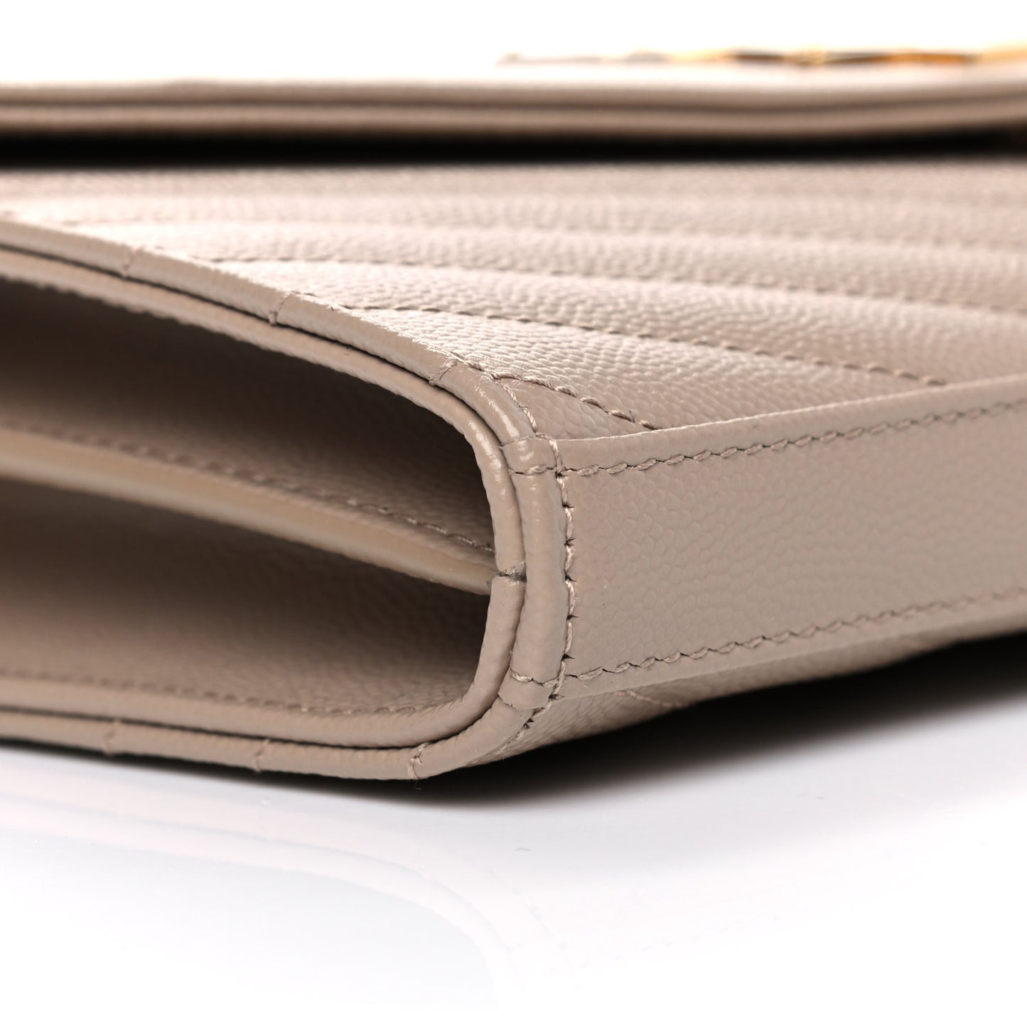 Grain De Poudre Matelasse Chevron Monogram Chain Wallet Nude Powder
