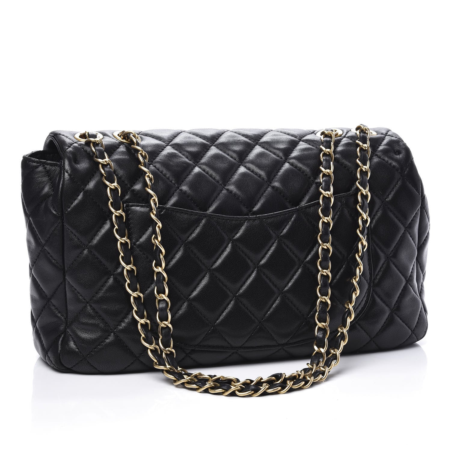 Chanel Lambskin Quilted Large Now and Forever Flap Black 2 of 10