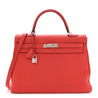 Hermes Togo Kelly Retourne 35  Rouge Pivoine 1 of 11