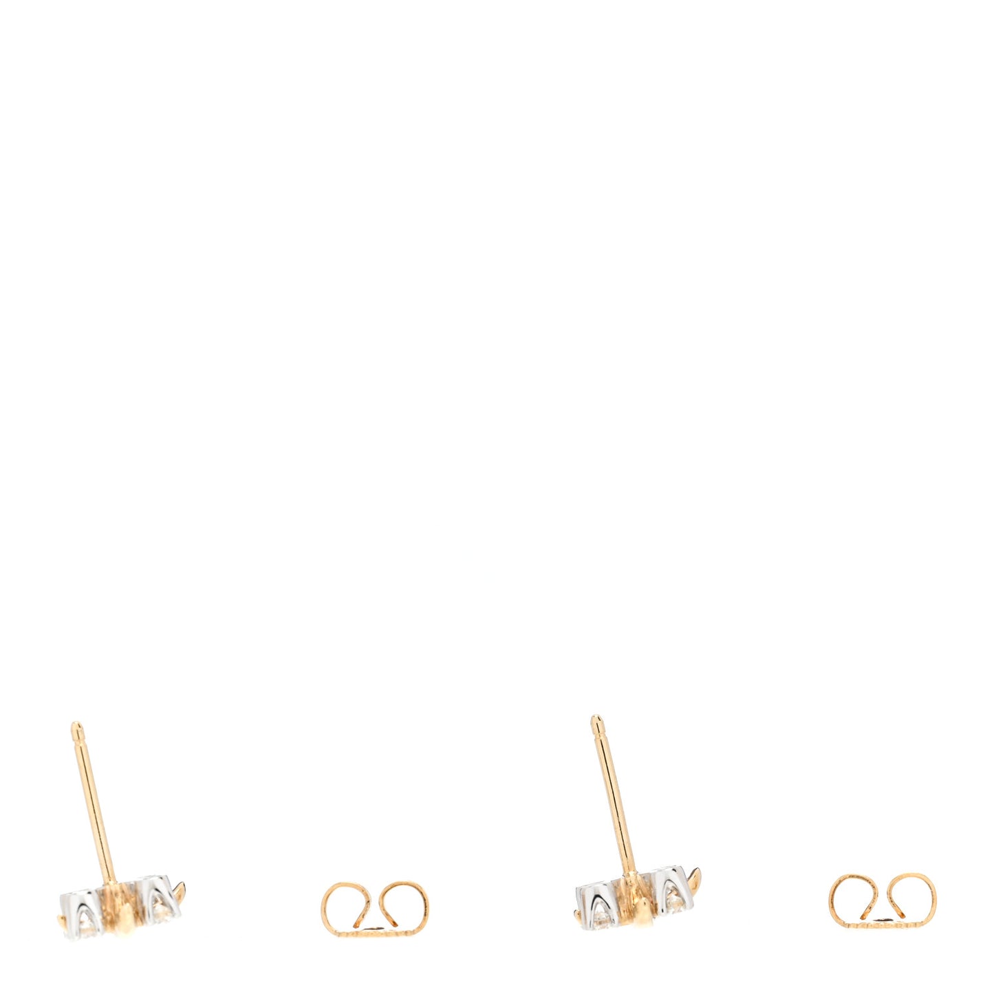 Platinum 18K Yellow Gold Diamond Schlumberger Lynn Earrings