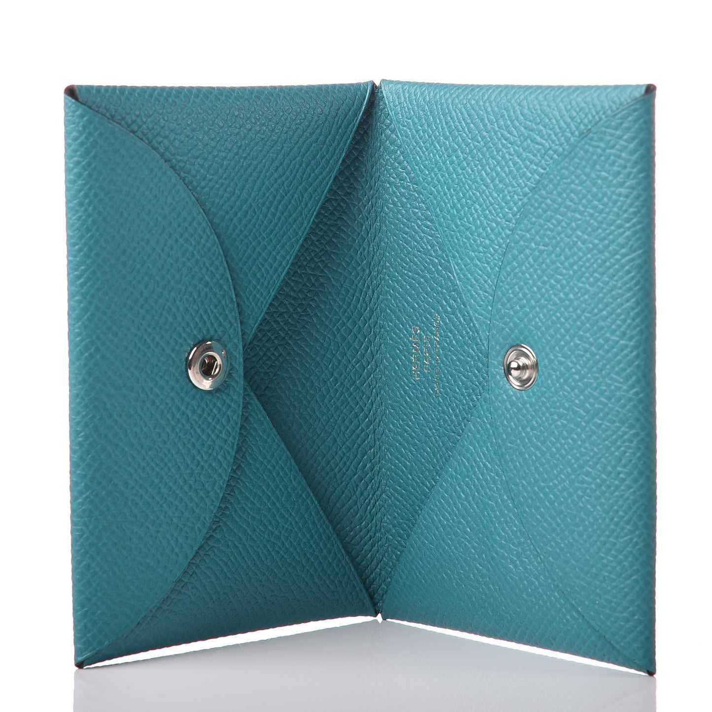 Epsom Calvi Card Case Bleu Paon
