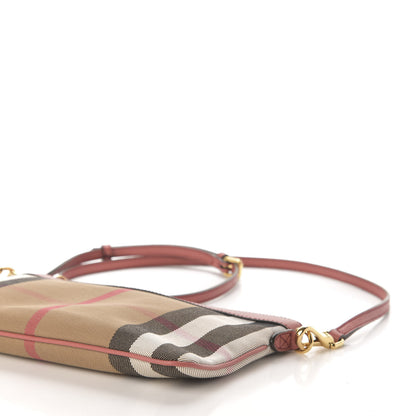 Burberry House Check Derby Peyton Crossbody Clutch Bag Pink 10 of 11