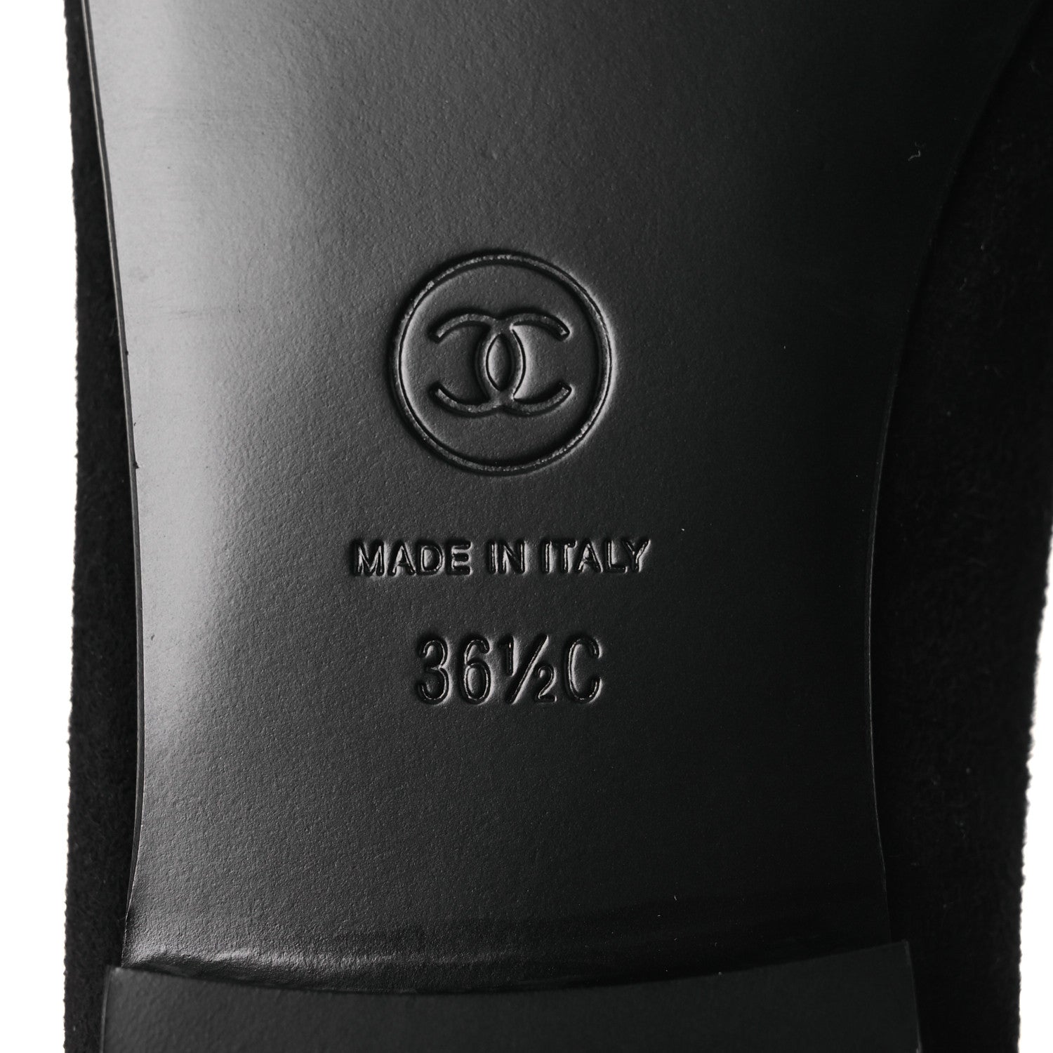 Chanel Suede Crackled Laminated Calfskin Cap Toe Ballerina Flats
