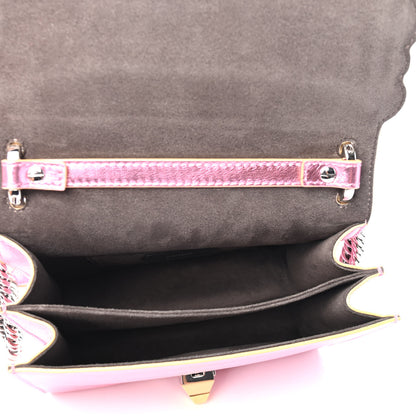 Fendi Vitello Catalan Mirror Scalloped Multi Studded Small Kan I Shoulder Bag Fuxia Chiaro 4 of 4
