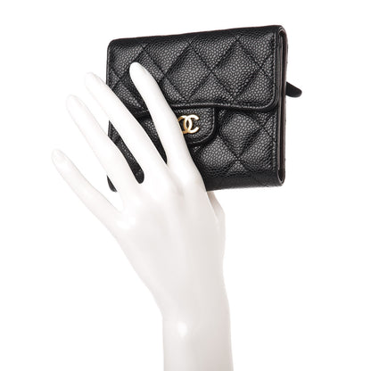 Chanel Caviar Quilted Compact Flap Wallet Black 2 of 8