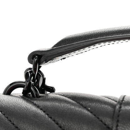 Saint Laurent Sheepskin Matelasse Chevron Monogram Classic Baby Chain Bag Black 13 of 15