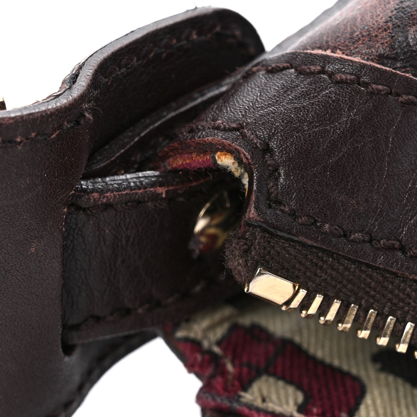 Calfskin Embossed Monogram Studded Pelham Messenger Bag Dark Brown